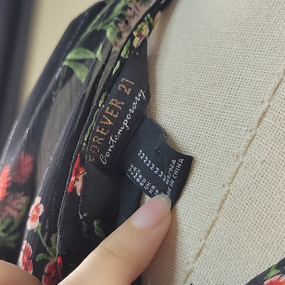 Forever 21 black mesh flower top - Picture 6 of 6